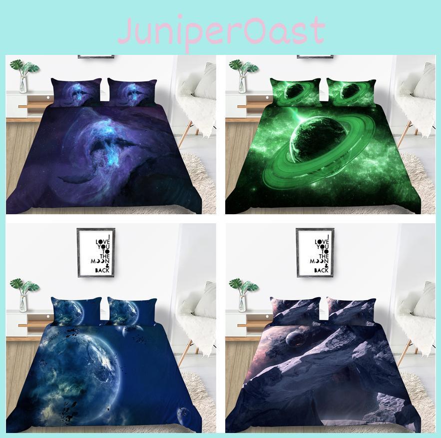Space Bedding Set Space Space Printed Quilt Cover Pillow Case Down Quilt Cover Household Bedding Kingsize Bed Fullsize Bedding