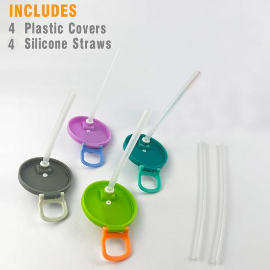 Soda Can Silicone Lids Portable Straws Can Covers BPA-Free Reusable Soda Can Marker