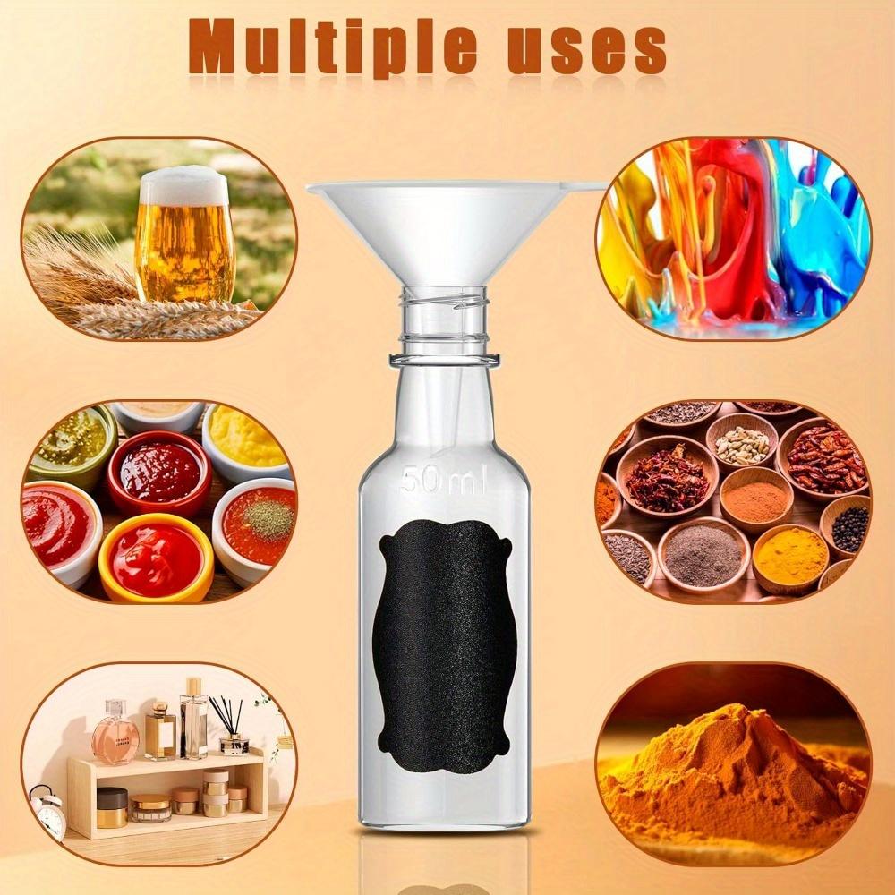 50 ks Mini plastové lahvičky na likér, 2oz lahvičky na panáky s uzávěry Malé plastové lahvičky na alkohol Potravinářské nepropustné nádoby