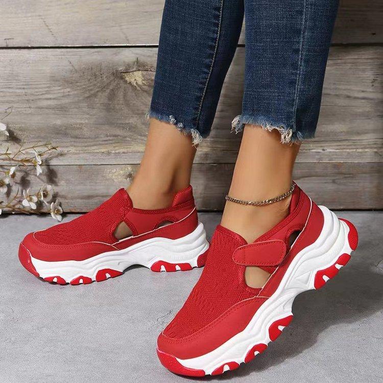 New Sports and Leisure Shoes  Spring  Single Shoes Mesh Casual Platform Running Large Size  Shoes