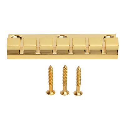 Golden 6 Strings Guitar Fixed Bridge Simple Installation Robust Metal Electric Guitar Bridge Replacement