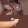 2pcs Without Ear Holes Exquisite Circle Stud Earrings Personality Zircon Jewelry Accessories Magnetic Earrings Clip Earring