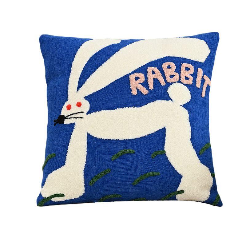 

Cloth Cartoon Embroidered Cushion Creative Living Room Sofa Cushion Modern Entry Lux Style Afternoon Nap Pillow Bedside Waist Cushion Rebetta-Rabbit 45x 45cm Pillowcase