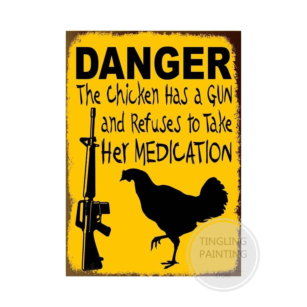 1pc Warning Dog Metal Tin Signs Vintage Poster Beware Of Dog Retro Sign Wall Stickers For Garden Family House Door Decoration