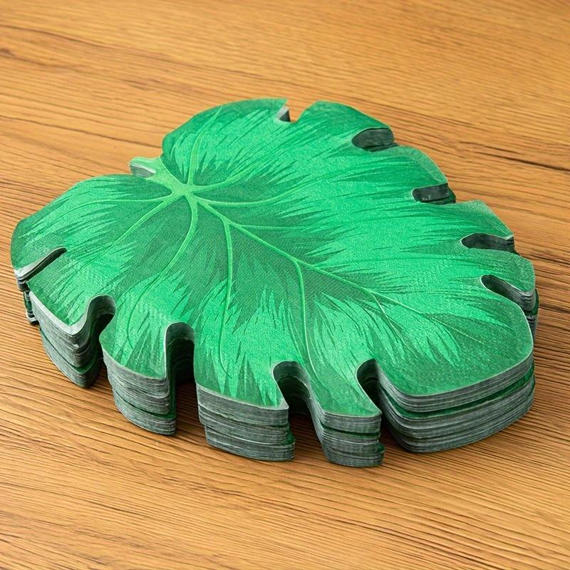 20pcs Tropical Leaf Print Napkins, Table Decor for Christmas Parties, Hawaiian Themed Events, and Dining Table Settings