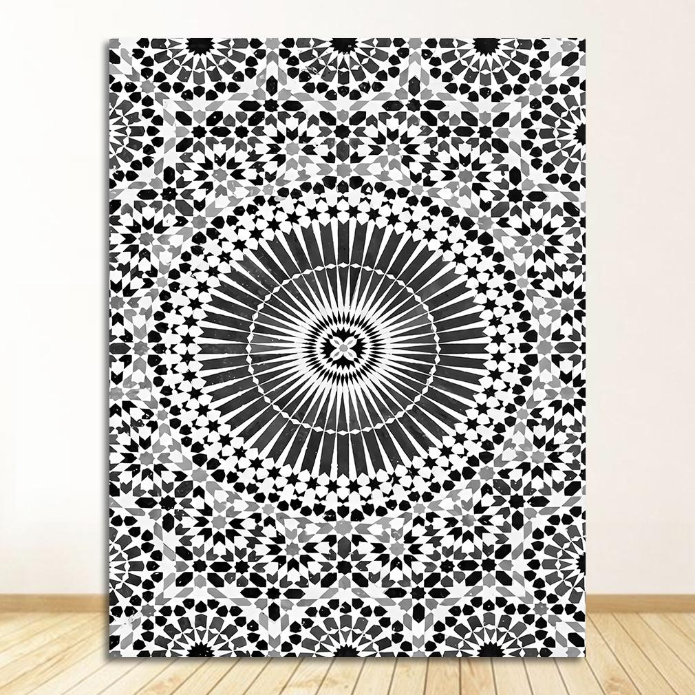 Morocco Building Wall Art Canvas Painting Religion School Picture For Living Room Home Decor Mosque Blue Door Nordic Poster