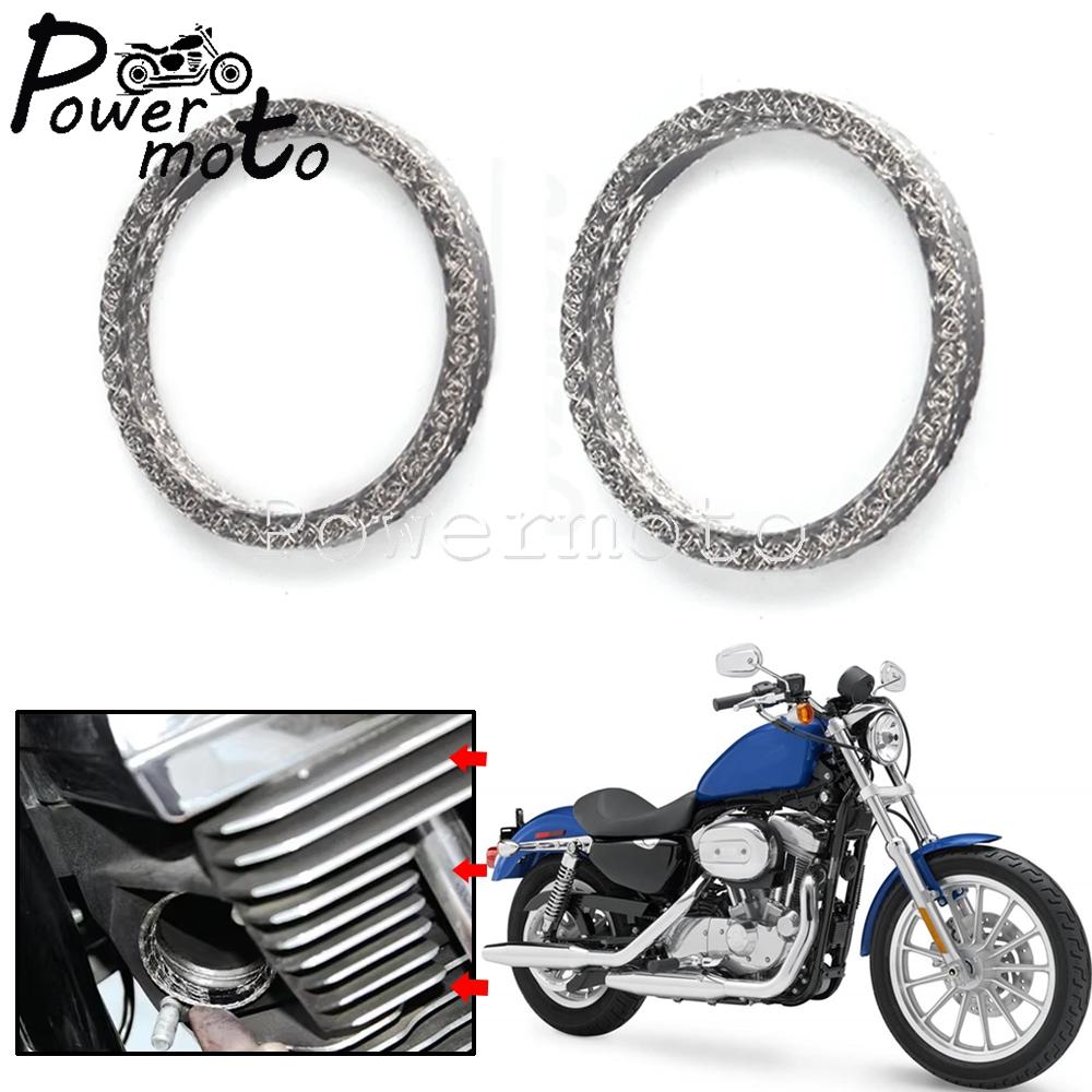 Motorcycle Exhaust Port Gaskets For Harley Big Twin Sportster 883 1200 FLHR FLHS Exhaust Pipe Header Gasket Kits Sealing O-Ring