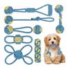 ETACCU Dog Rope Toys, Set of 8, Dog Toys, Chewing Toys, Cotton, Stress Relief, Strong, Durable, Clean, Teeth Brushing, String Toys, Suitable for