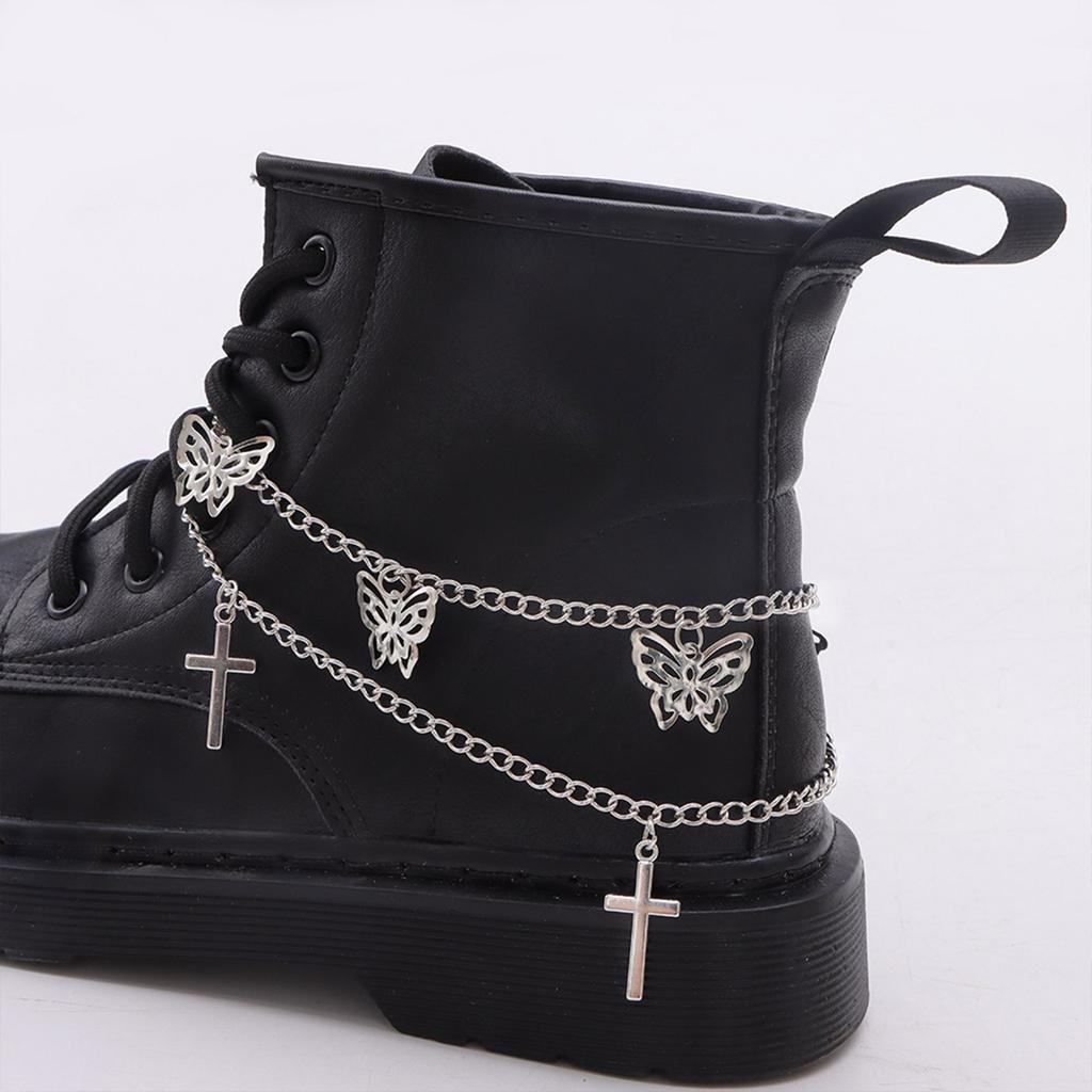 Delicate Boot Chain Punk Shoe Chain Boot Bracelet Double Layer Cool Aesthetic Chain for Daily Wear and Parties