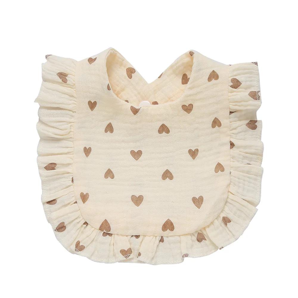 Baby Feeding Drool Bib Ruffle Floral Infants Saliva Towel Soft Cotton Burp Cloth For Newborn Toddler Kids Bibs New Baberos Bebe