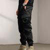 Men Cargo Pants Ankle-banded Loose Solid Color Multi Pockets Soft Breathable Drawstring Elastic Waist Casual Sport Men Sweatpants Long Trousers