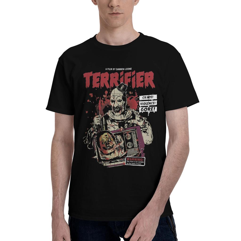 Men Women's T-Shirt Terrifier Art  Cool Cotton Tee Shirt Short Sleeve Horror Movie T Shirts Round Collar Clothes Printed