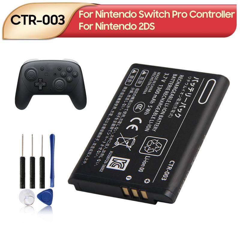CTR-003 Rechargeable Lithium Battery For Nintendo Switch Pro Controller Nintendo New 2DS Battery 1300mAh