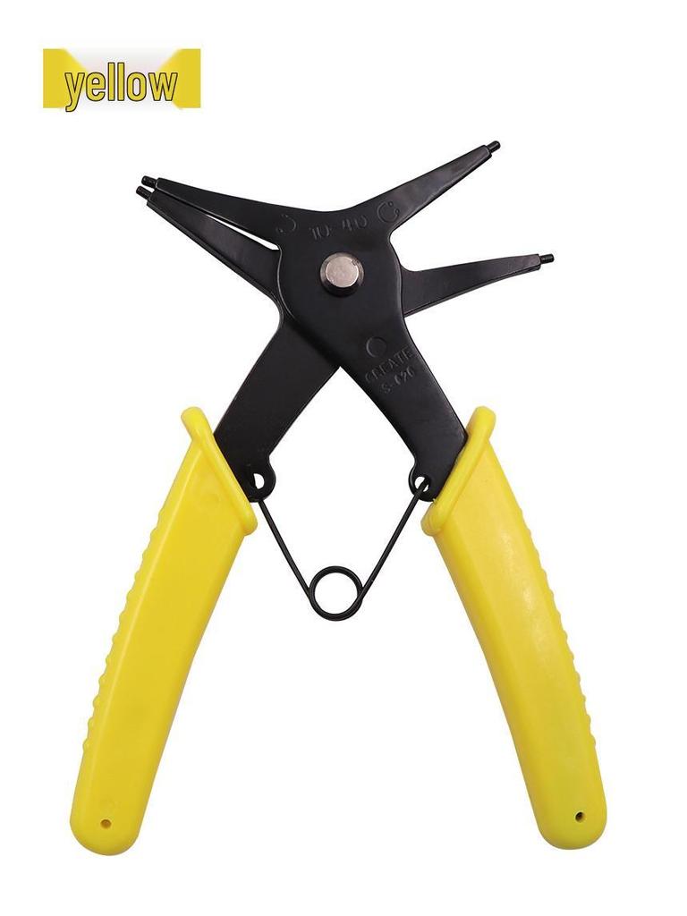 Dual-Purpose Snap Ring Pliers: Internal/External Retaining & Curved Door Shaft Pliers