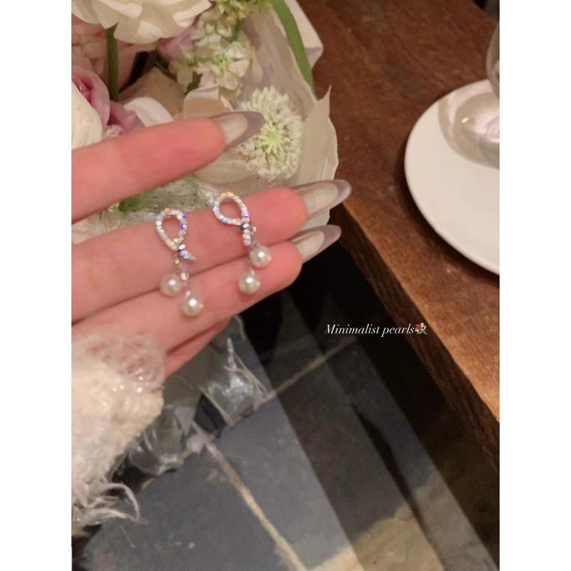 Asymmetric Heart Pearl Earrings For Women
