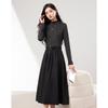 Elegant Pleated A-Line Winter Dress