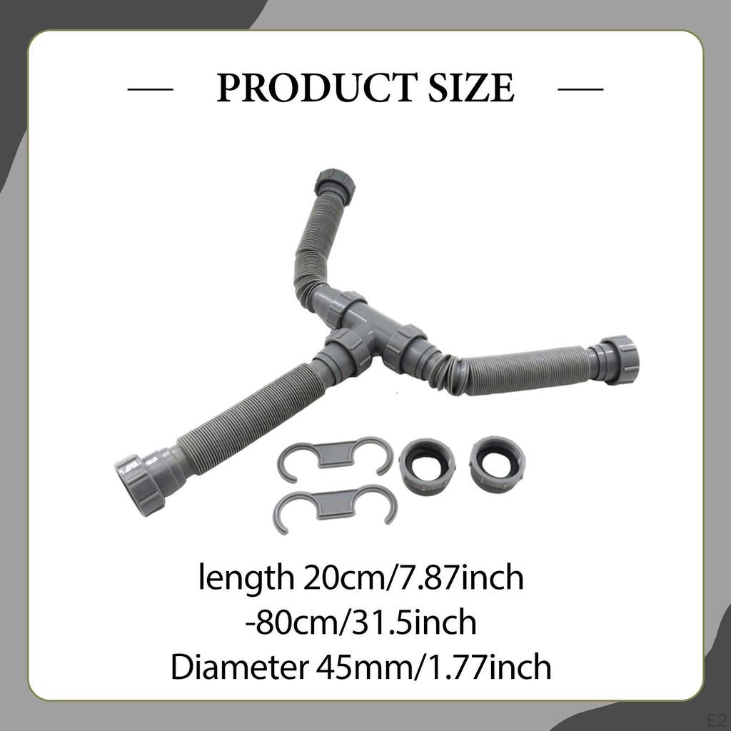 Double Sink Drain Pipe Kit Leakproof Professional Expandable P