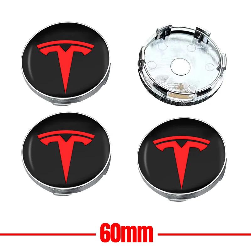 4pcs 60mm Tesla Hub Cap Center Cap Logo High Quality Sticker for Tesla Model 3 Y S X Personalized Car Sticker Car Accessories