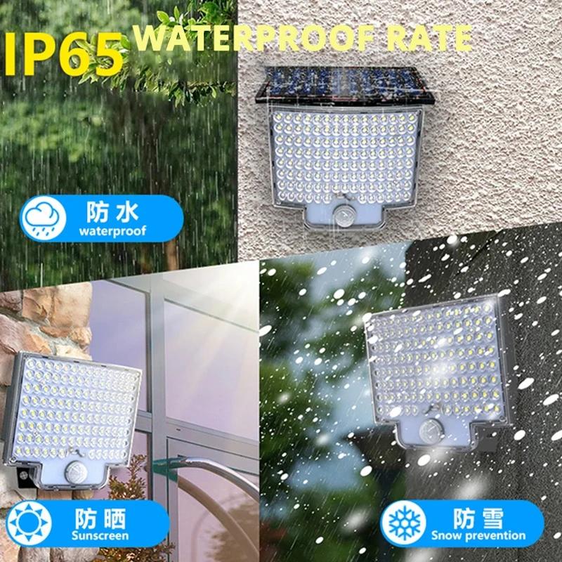 Solar Light Outdoor 106LED Spotlights IP65 Waterproof Motion Sensor Human Induction Solar Flood Security Lights 3 Lighting Modes