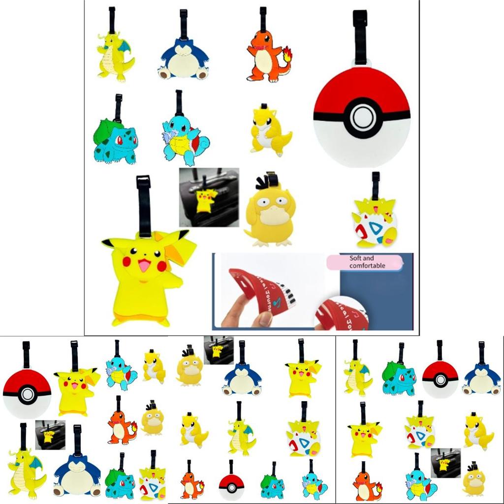 Xl Pvc Silicone Luggage Tag With Adorable Pokemon Cartoon Characters