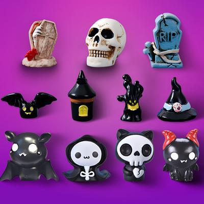 Kreative Mini Halloween Bunte Kürbis Fledermaus Schädel Miniatur Figuren Micro Landschaft Hause Ornamente Desktop Dekoration Geschenke