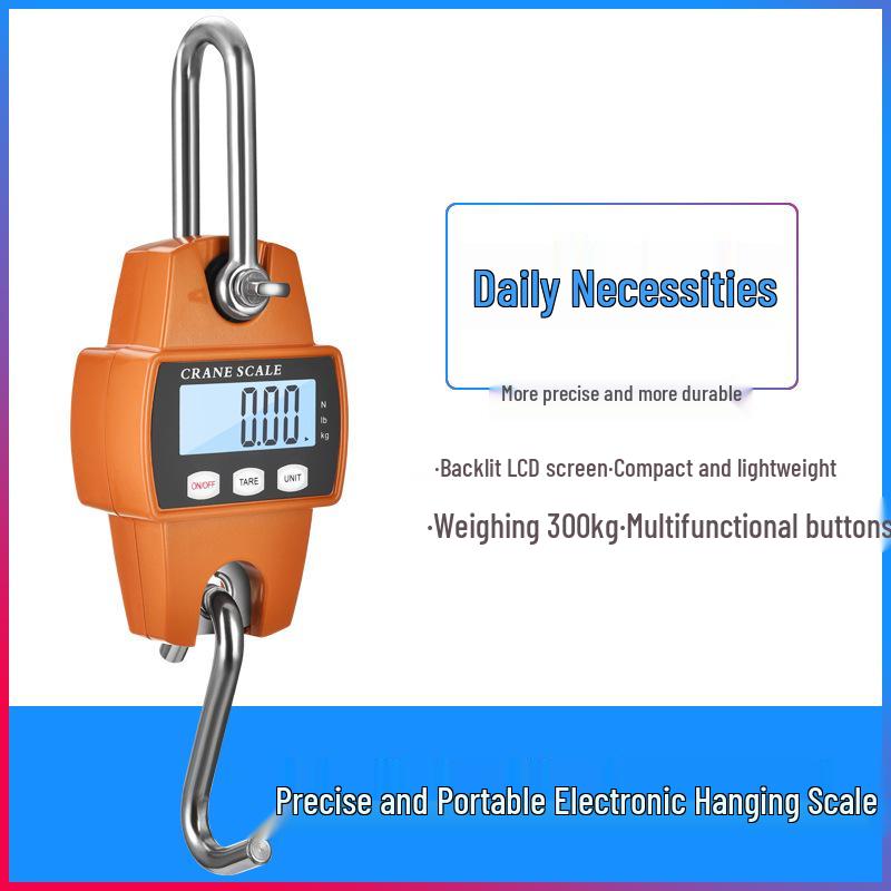 Industrial Electronic Crane Scale, 300kg Capacity, Portable Hook Hanging Scale