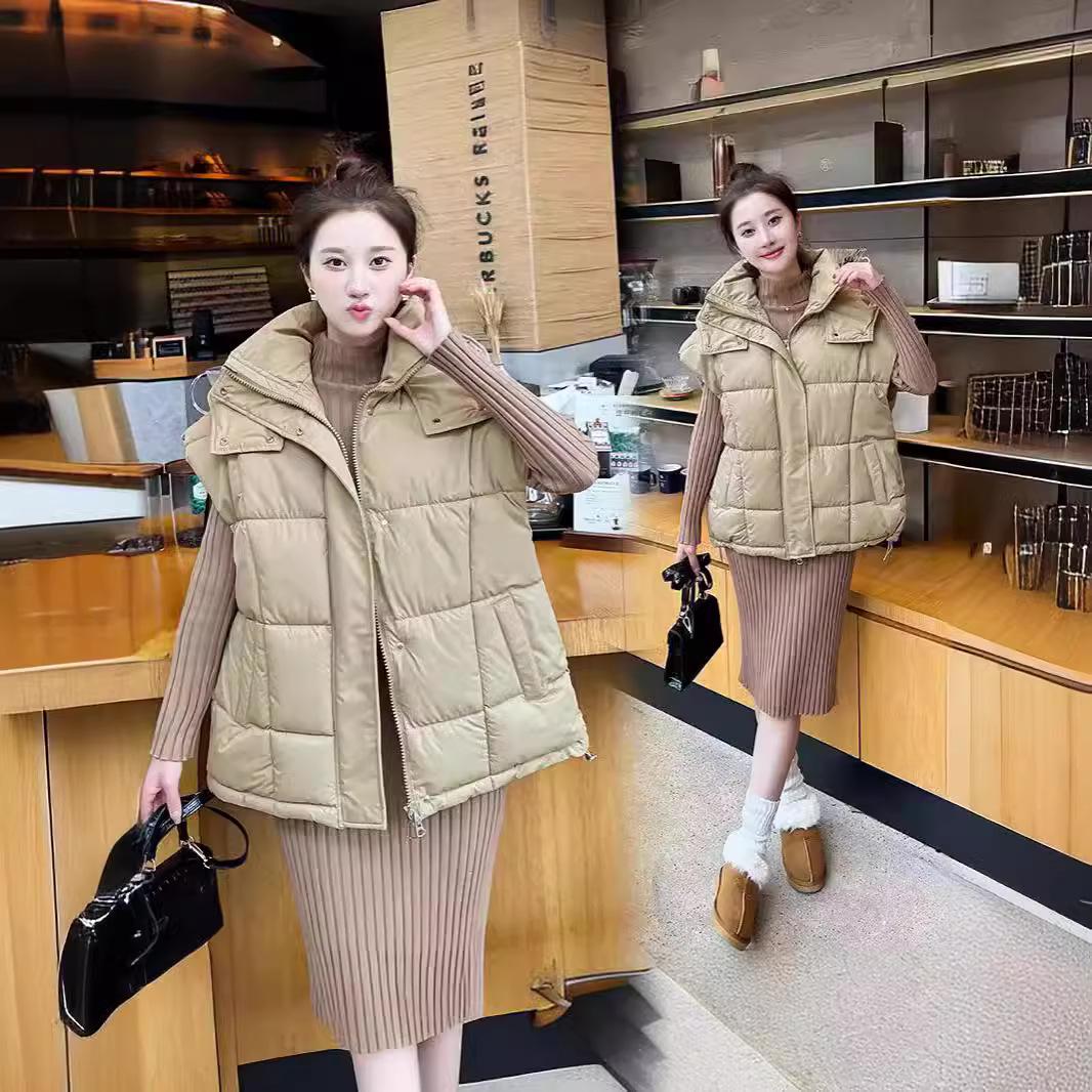 

2024 Fashion Korean Style Cotton Vest - Women s Autumn/Winter Sleeveless Thick Outerwear XL