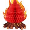 Fake Campfire Decoration 3D Paper Honeycomb Campfire Centerpiece Artificial Flame Folding