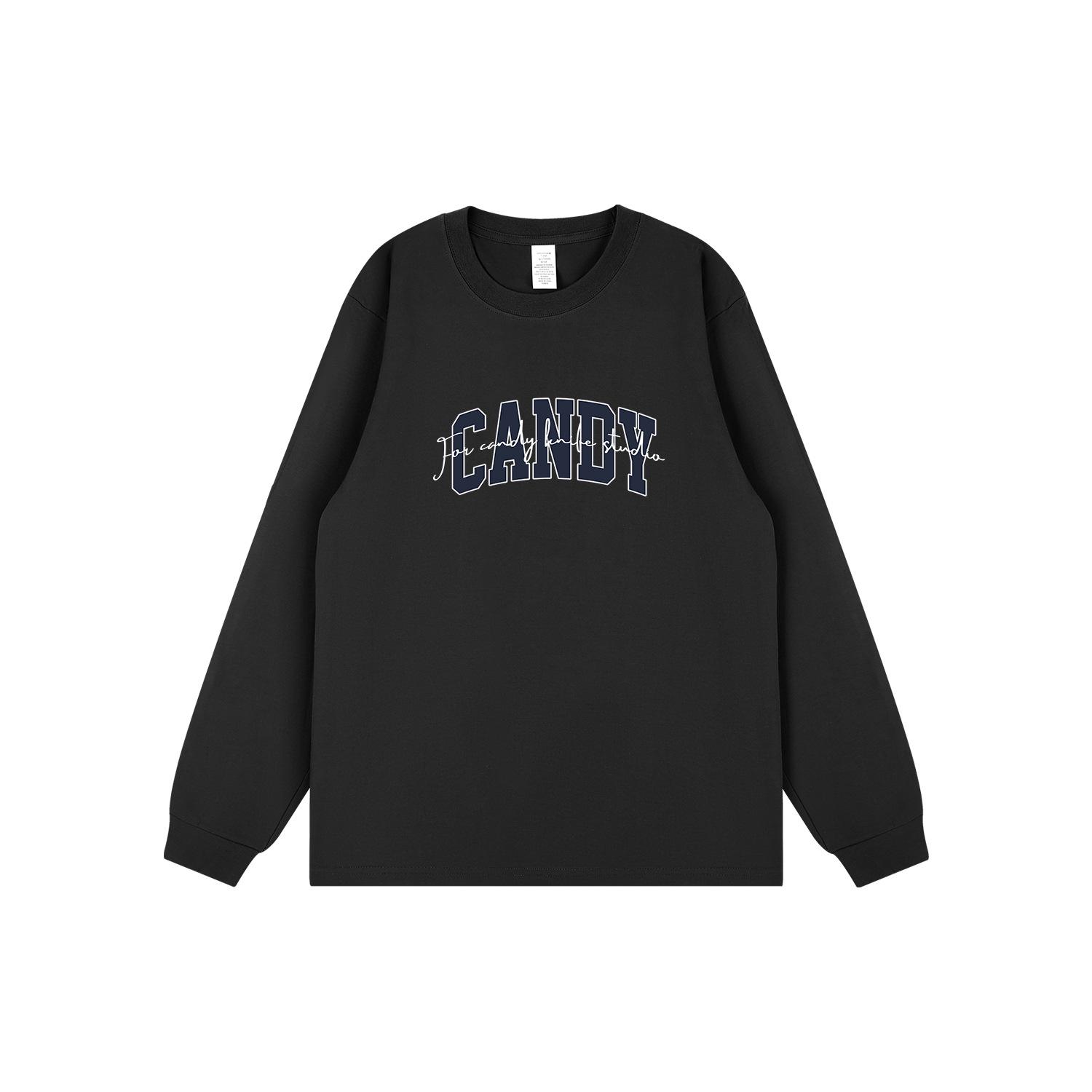 

Trendy Korean Couple s Letter Print Long Sleeve T-Shirt - Autumn/Winter M чёрный