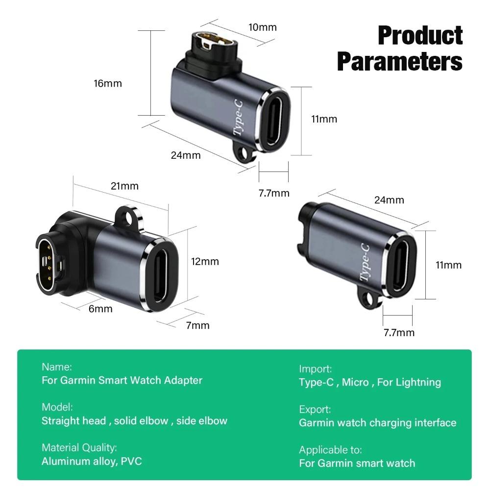 Typ C USB-Anschluss auf 4-Pin Lade-Netzteil-Anschluss für Garmin Fenix 7/6/5/7X/6X/5X/Venu 2 plus Uhr Ladekonverter