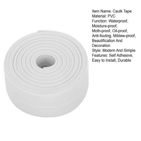 1 Roll 150/500CM Caulk Tape Waterproof PVC Self Adhesive Bathroom Toilet Sealant Tape Bathtub