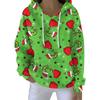 Ladies' Loose And Comfortable Drawstring V-neck Long Sleeved Christmas Printed Sweatshirt