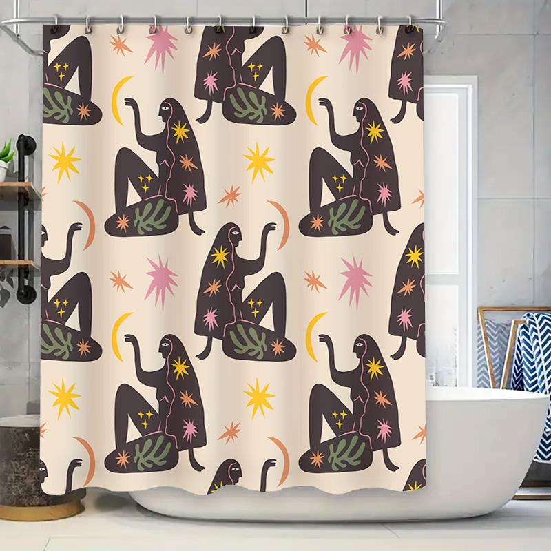 Trendy Shower Curtain with Starry Sky Design Ideal for Bathroom Decor 90x180cm