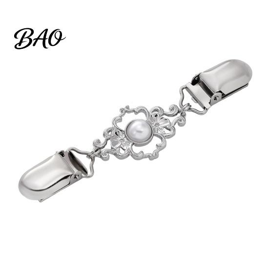 Sweater Cincher Clip Vintage Faux Pearl Clip, Hold Cardigan Together, Cardigans Clips for Dress Shawl Cloak, Decorative Clothing Accessories