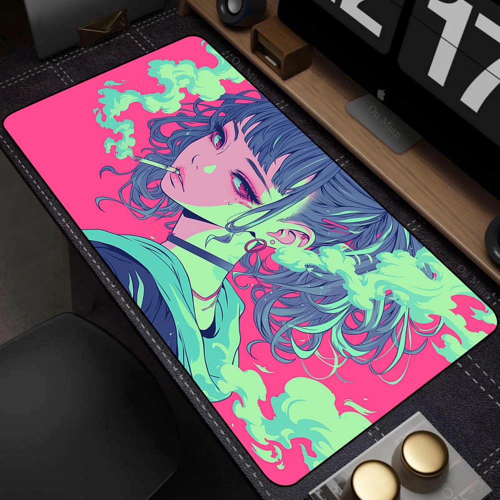 50x100cm Gaming Mousepad Anime Girl Mouse Pad Pc Accessories Keyboard Mat Rubber Anti slip Deskmat Household Desk Protector Mats