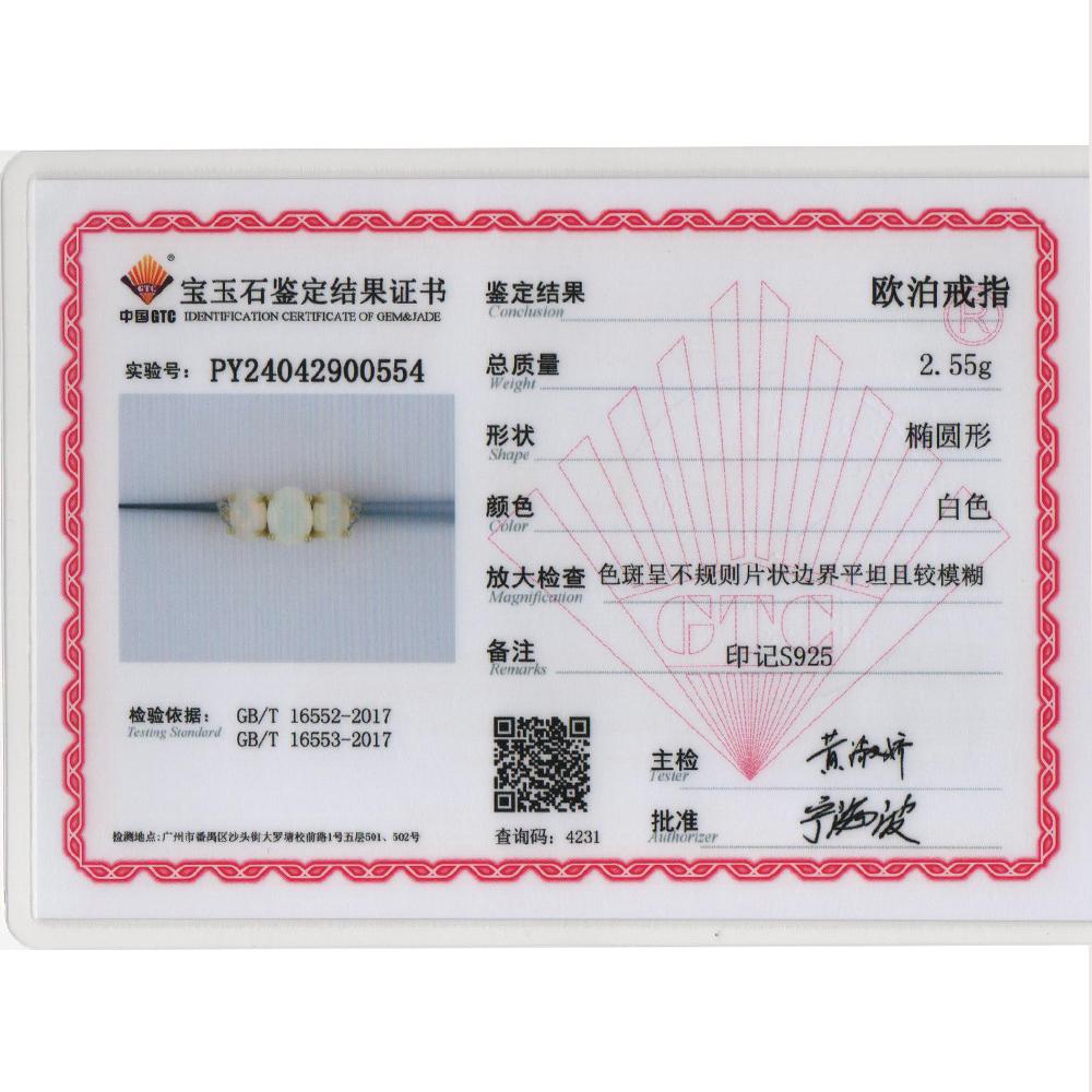 Luxury Fashion October Birthstone Natural Opal 925 Silver Ring Jewelry Gift for Women's Birthdays & Anniversaries & Banquets