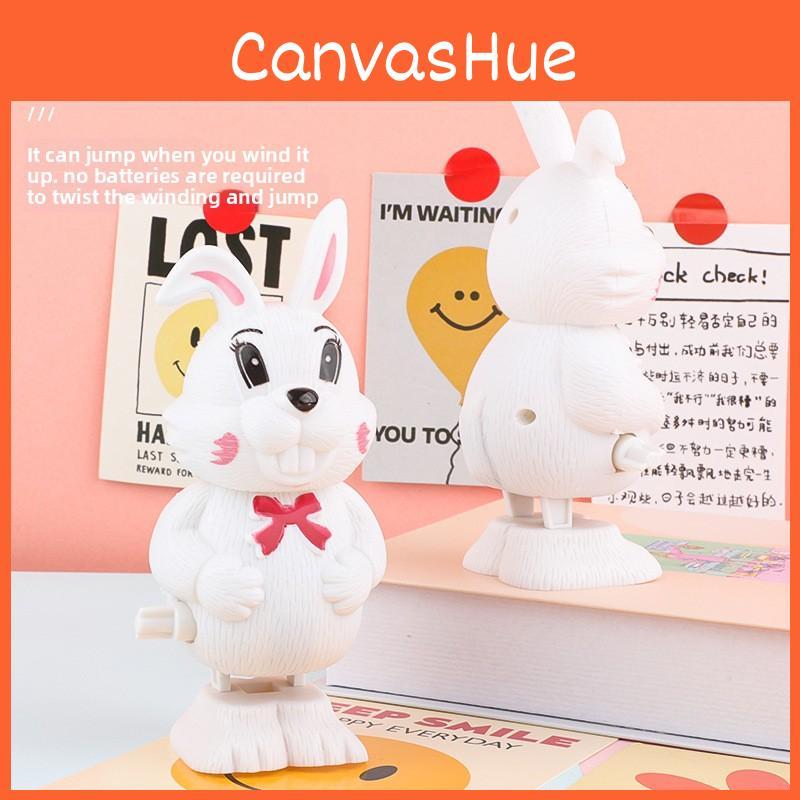 Cartoon Cute Bow White Rabbit Wind Up Toy For Kids Learning Playtime And