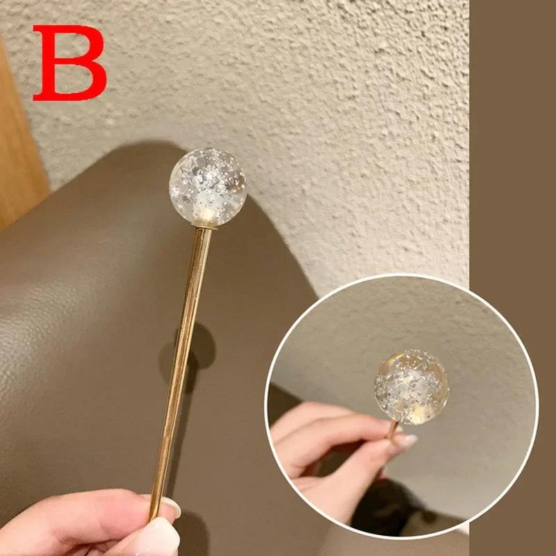 New Sparkling Starry Sky Hairpin Simple Temperament Gold Foil Lollipop Hairpin Elegant Hair Accessories Girls Jewelry Headwear
