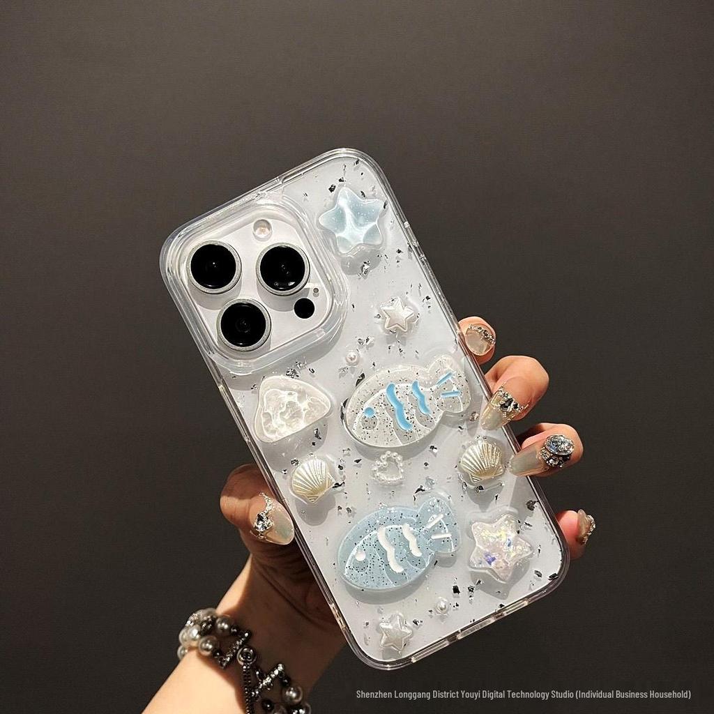 Ocean Shell Small Fish Phone Case for Honor 400, 300/100/70 Pro, x60x70i, Enjoy 70/60