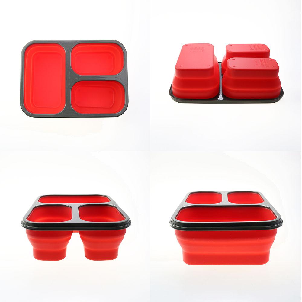 Silicone World 1300ML Silicone Collapsible Portable Lunch Box Large Capacity Bowl Lunch Bento Box Folding Lunchbox Eco-Friendly