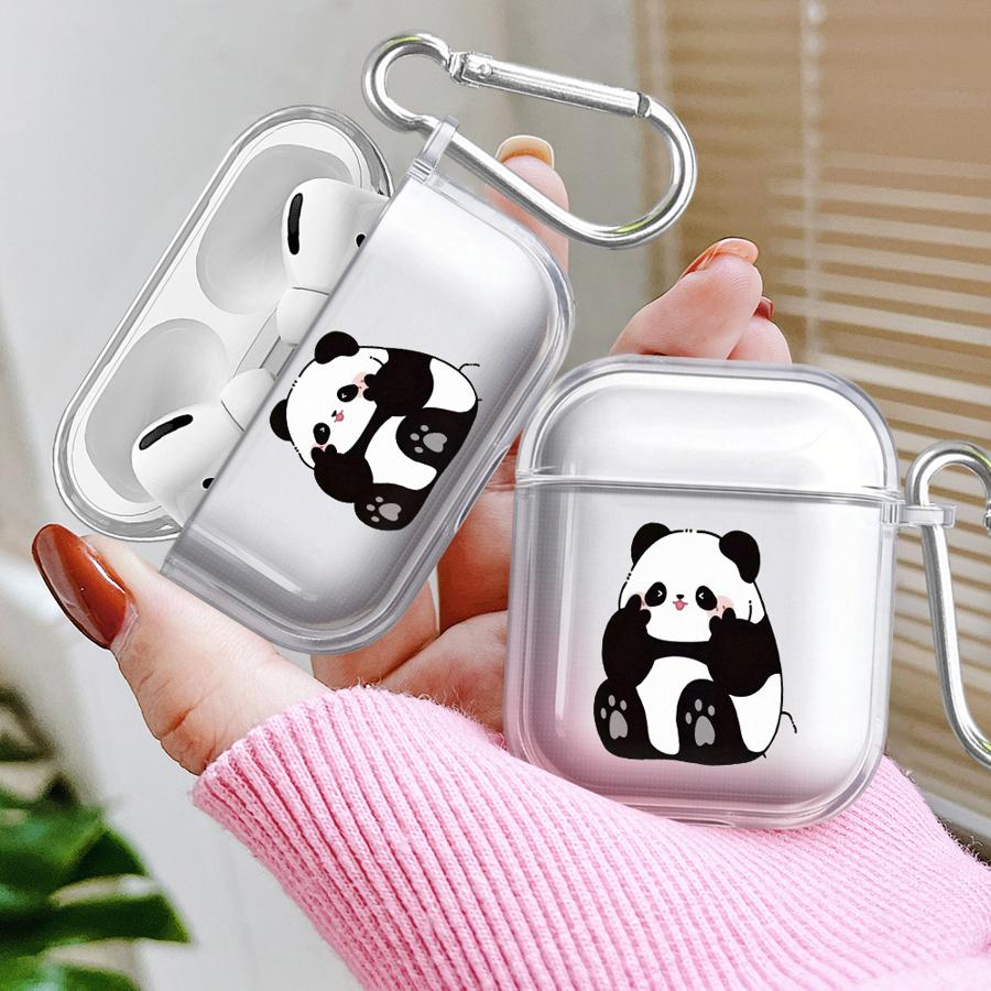 Cute Cartoon Panda Clear Earphone Cases Cover Case For Airpods 3 1 Pro2 4 2 Pro Pro3