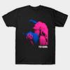 Men Black Print T-shirt Tv Girl No-Cut Transfer Paper Print Cotton Tshirt