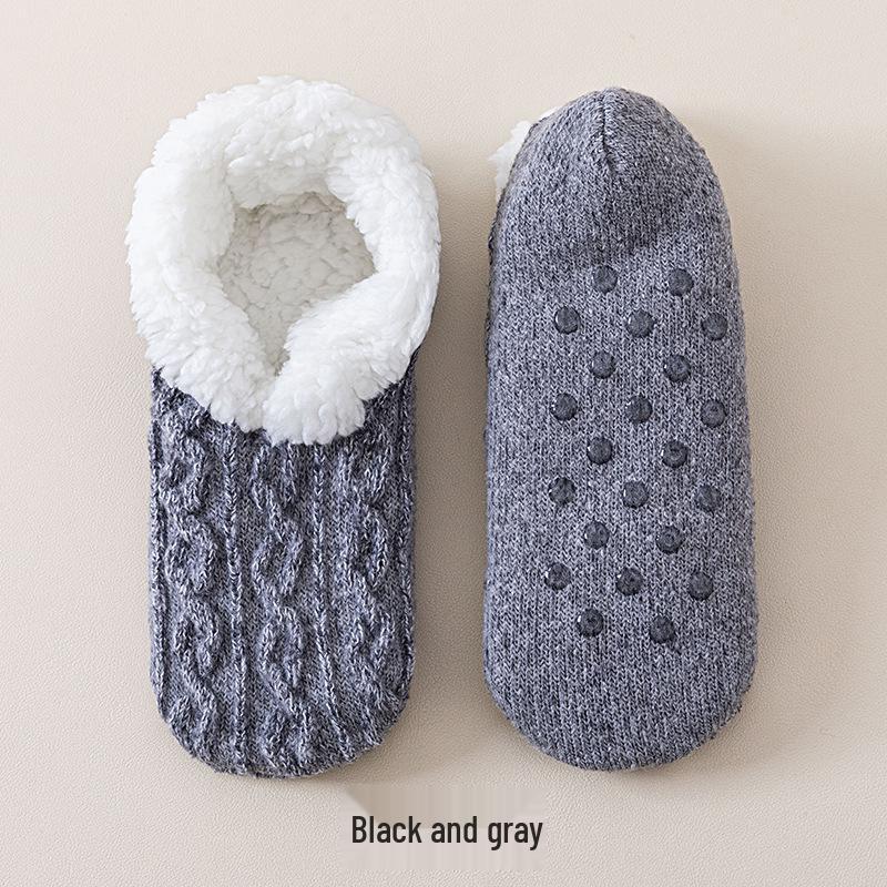 

Plus Velvet Thick Winter Lamb Wool Non-Slip Floor Socks for Men & Women - Warm Home Sleep Covers One Size