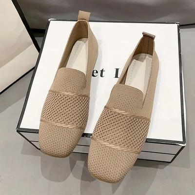 2024 New Summer Mesh Square Toe Breathable Women Shoes Fashion Hollow Out Casual Flat Shoes for Women Zapatos De Mujer