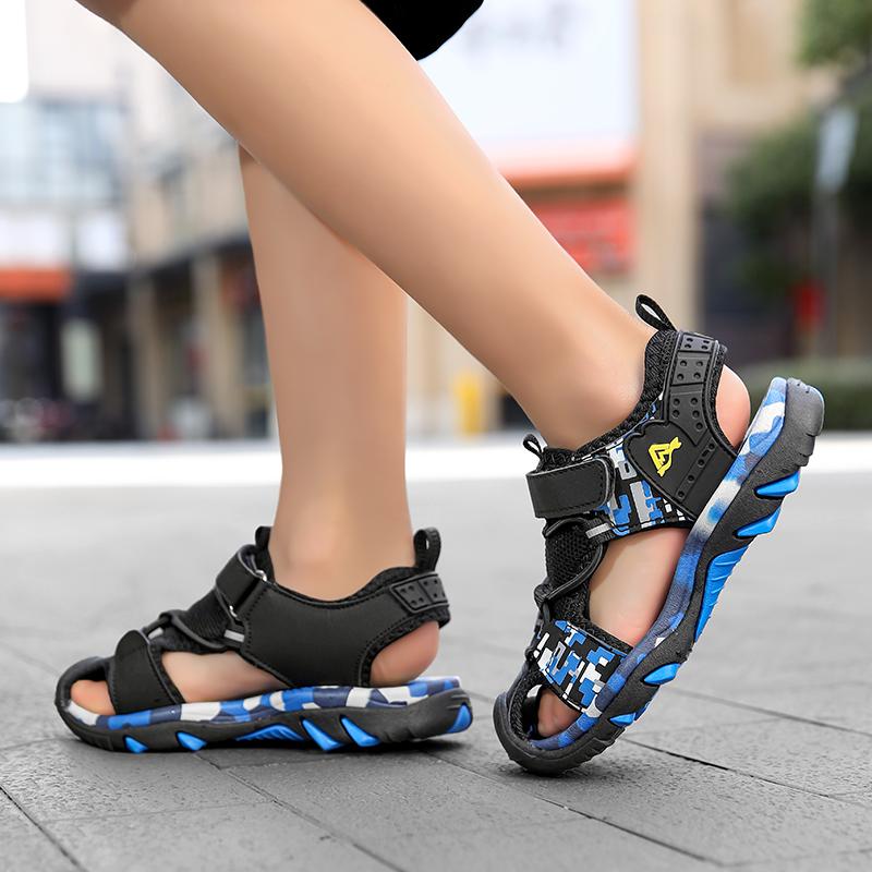 28-39 Kinder Sommer Plus Size Leichte und Modische Klettverschluss-Sandalen Strandschuhe Grundschulsandalen