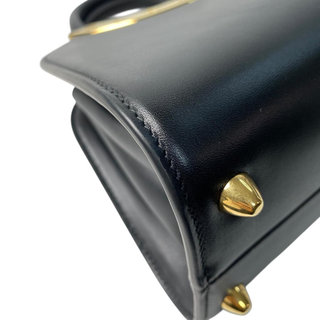 Gebrauchte BVLGARI Umhängetasche schwarzes Leder Damen