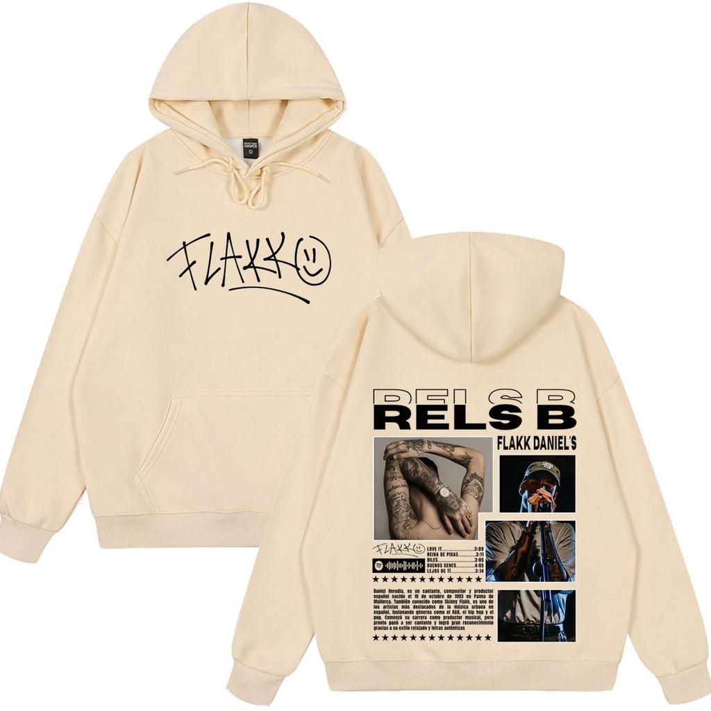 Rapper RELS B Skinny Flakk Album Graphics Hoodie Men Women Fashion Hip-hop Pullover Long Sleeves Loose Oversized Sweatshirt Tops