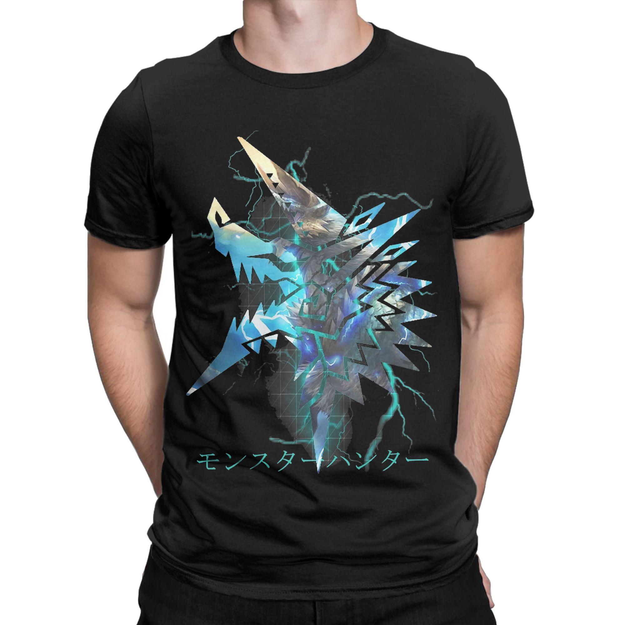 Funny Monster Hunter Zinogre T-Shirts for Men Crew Neck 100% Cotton T Shirt Short Sleeve Tees Graphic Clothing - Men s Summe... S разноцветный