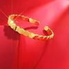 Women's Gold Plated Dragon Scale Sequin Bracelet - Stylish Open Bangle Jewelry
