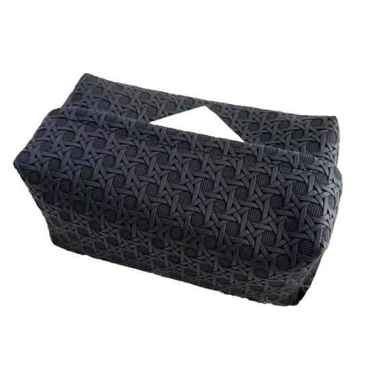 Faux Leather Tissue Box Holder Easy Maintenance Rattan Stain-resistant Tissue Case